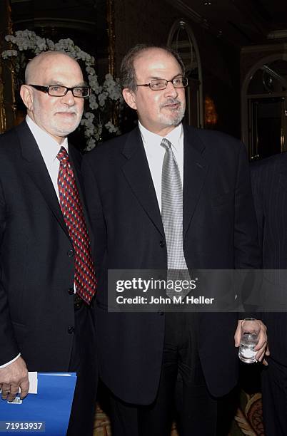 Gary P. Ratner, Executive Director, Western Region, American Jewish Congress and Salman Rushdie, Honoree, attends The American Jewish Congress's...