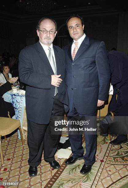 Salman Rushdie, Honoree and Ehud Danoch, Consul General of Israel, attend The American Jewish Congress's "Profiles In Courage" Voices Of Muslim...