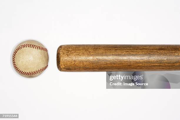 baseball bat and ball - baseball bat and ball stock pictures, royalty-free photos & images