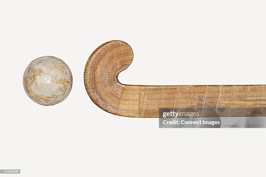 Hockey stick and ball