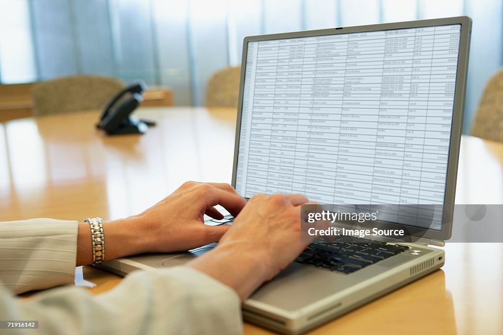 Businesswoman using laptop