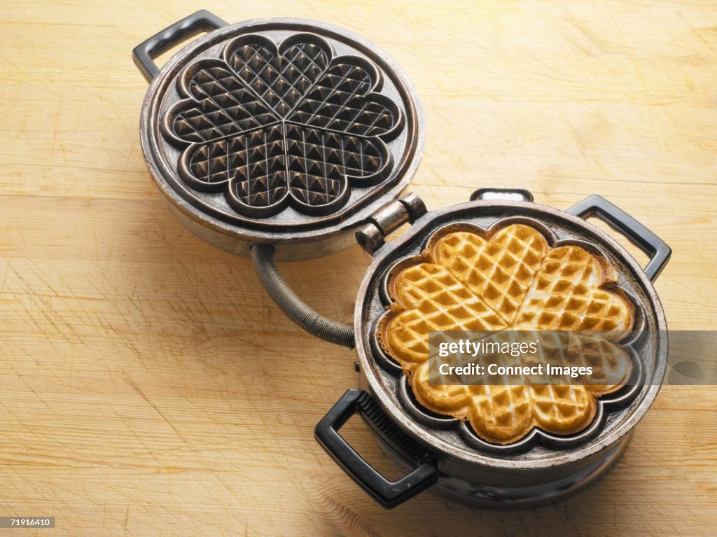 Waffle in a waffle iron
