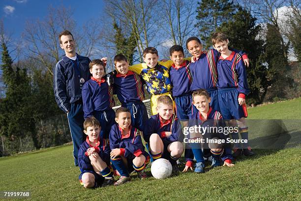 portrait of a football team - soccer team stock pictures, royalty-free photos & images