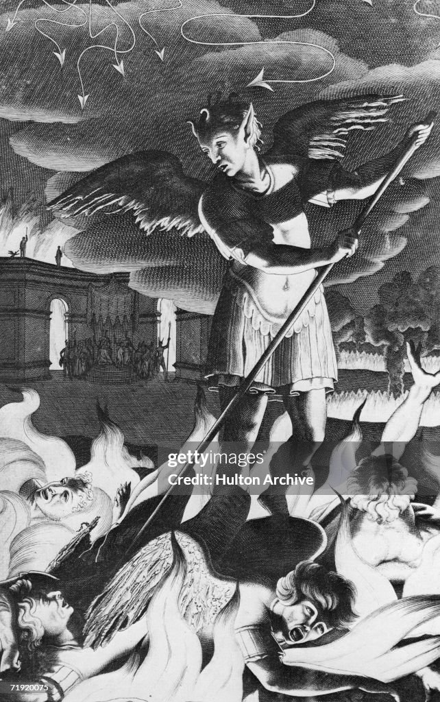 Banished from Heaven, Satan rouses his rebel angels from the fiery ...