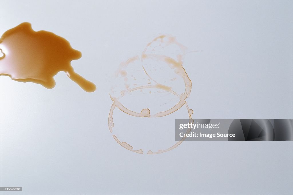 Coffee stains on a table