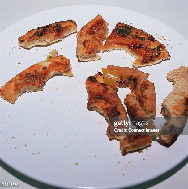 pizza crusts leftover - the morning after stock pictures, royalty-free photos & images
