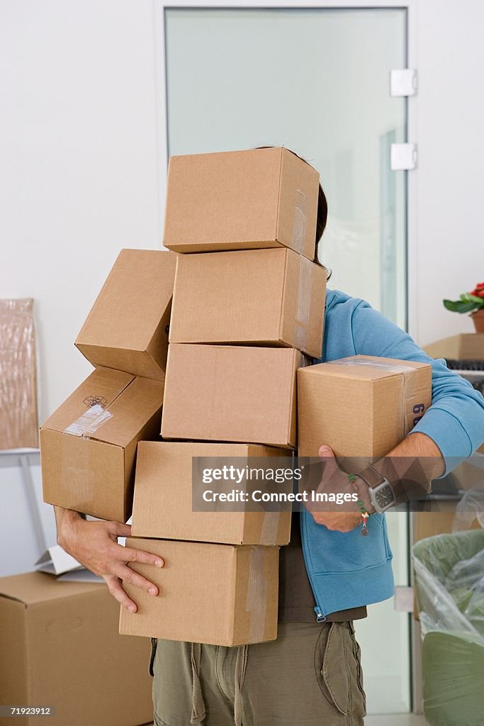 Man carrying boxes