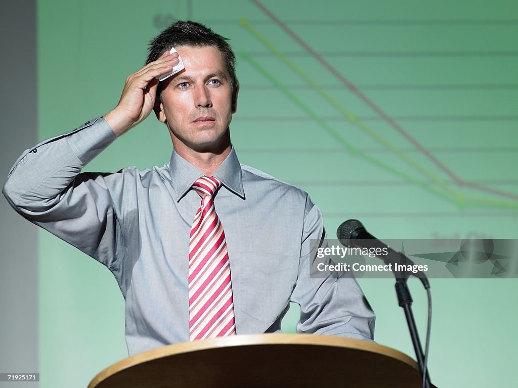 Businessman giving a speech