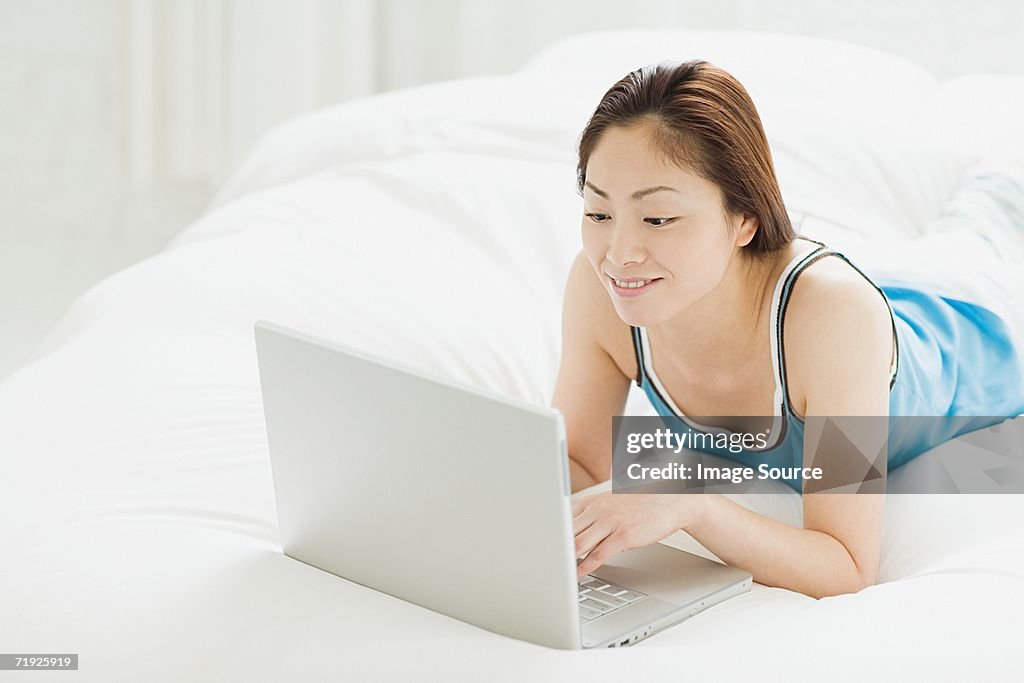 Woman using laptop