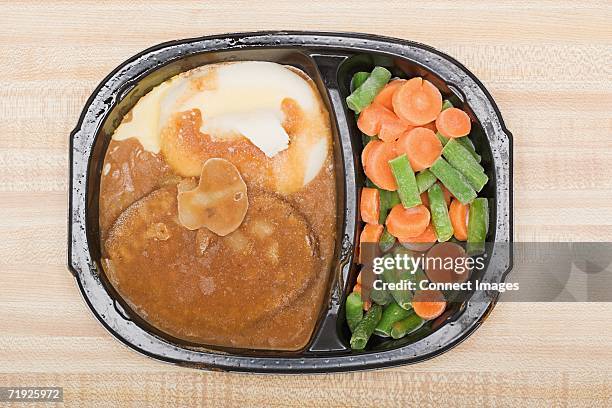 frozen tv dinner - frozen meal stock pictures, royalty-free photos & images