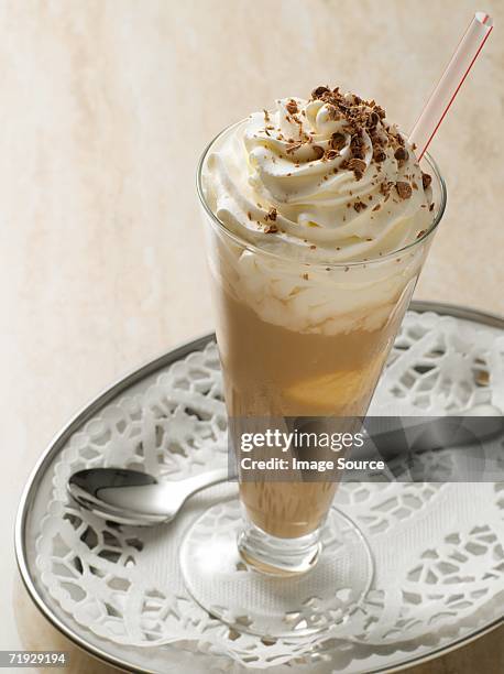 iced coffee - doilie stock-fotos und bilder