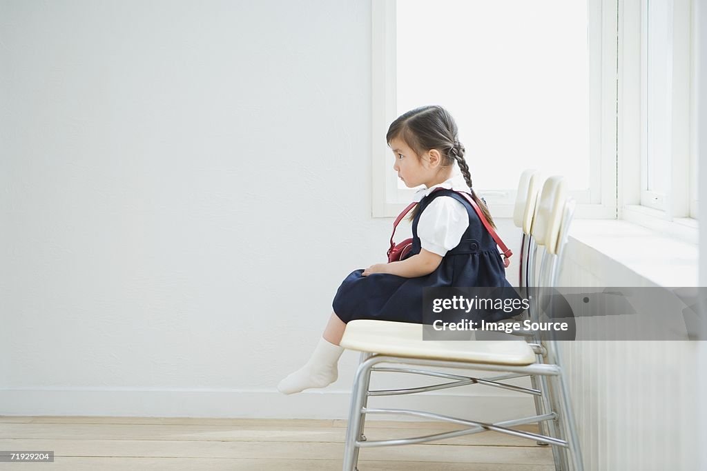 Japanese girl wearing school uniform