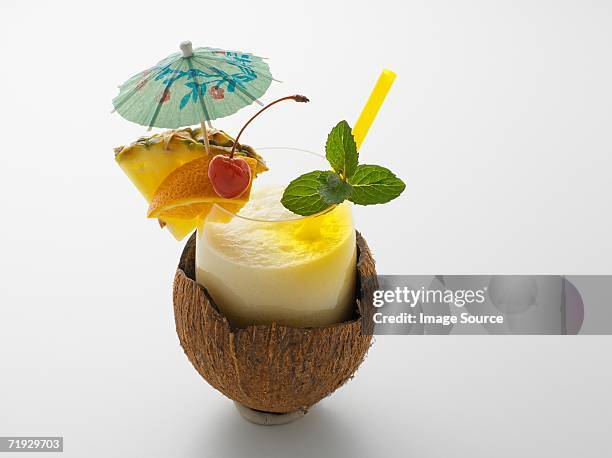 pina colada - coconut isolated stock pictures, royalty-free photos & images