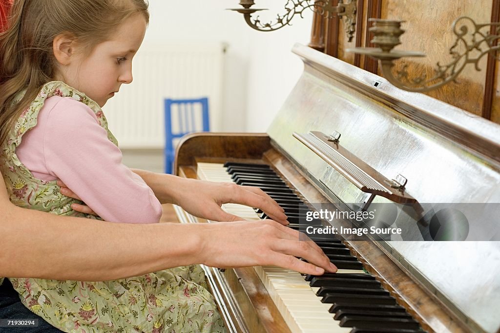 Playing the piano