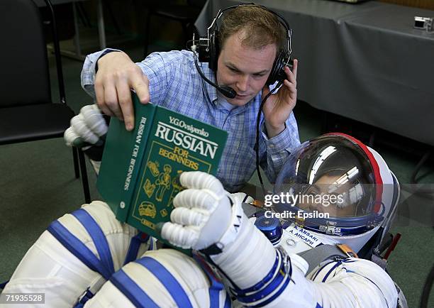 Space tourist Anousheh Ansari takes part in a training session at a Gagarin Cosmonaut Training Centre in Star City outside Moscow, Russia. Ansari...