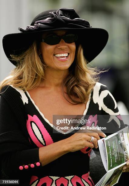 Melissa Lehman, wife of Tom Lehman, smiles during the Ryder Cup Wives Race Day at The Curragh racecourse on September 19, 2006 in Naas, Ireland.