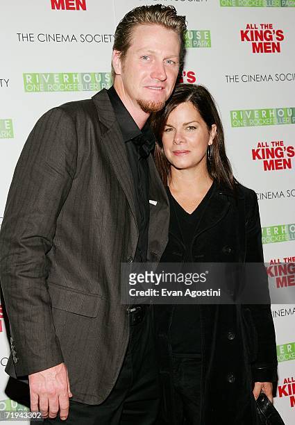 Actress Marcia Gay Harden and husband Thaddaeus Scheel attend a special screening of "All The King's Men" presented by The Cinema Society at the...