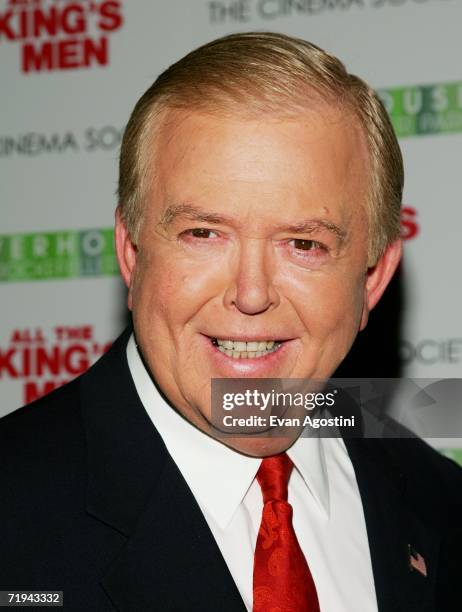 Television news anchor Lou Dobbs attends a special screening of "All The King's Men" presented by The Cinema Society at the Regal Cinema Battery Park...