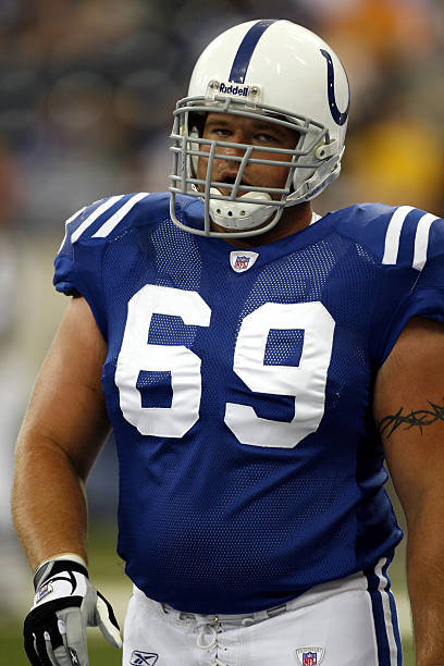 Offensive guard Matt Ulrich of the Indianapolis Colts looks on during the game against the Houston Texans at the RCA Dome on September 17, 2006 in...