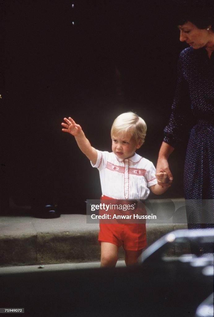 (FILE) Princess Diana Departs From St Mary's Hospital With Prince William