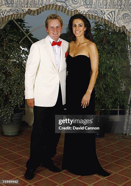 Luke Donald and Girlfriend Diane Antonopoulos pose for a photograph before the Gala Dinner of the 36th Ryder Cup at the K Club on September 20, 2006...