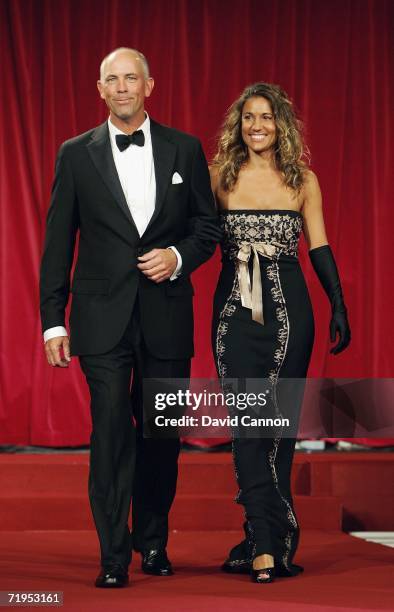 Team Captain Tom Lehman and wife Melissa walk down the catwalk during the Ryder Cup Gala Dinner at Citywest Hotel and Golf Resort September 20, 2006...