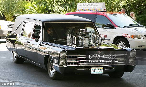 Hearse carrying Twisted Sister singer Dee Snider arrives at the Hard Rock Hotel & Casino September 20, 2006 in Las Vegas, Nevada. Snider announced...