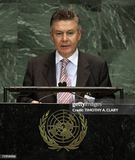 Karel De Gucht, Minister of Foreign Affairs of Belgium, addresses the 61st session of the United Nations General Assembly in New York 20 September...