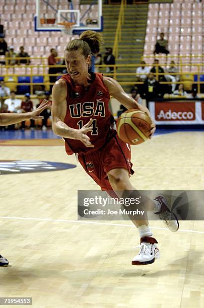 Katie Smith drives to the basket during a game between USA and Lithuania during the 2006 FIBA World Championship For Women on September 20, 2006 at...