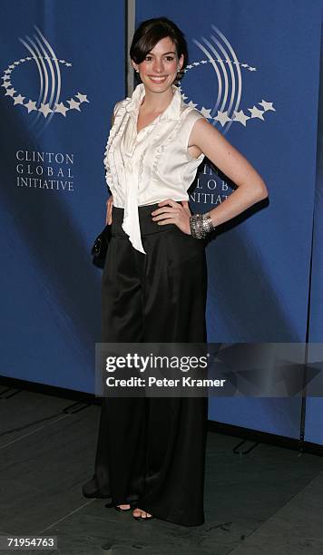 Actress Anne Hathaway attends the opening night reception of The Clinton Global Initiative at the Museum Of Modern Art on September 20, 2006 in New...