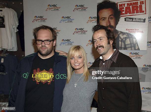 Ethan Suplee,Jaime Pressly and Jason Lee poses at the NBC Experience store where NBC Universal hosted a DVD signing with the cast on September 20,...