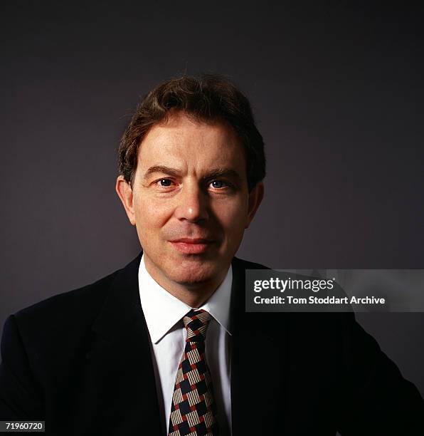 Labour MP Tony Blair during the 1997 General Election campaign trail. The future Prime Minister was photographed via special access behind the scenes...