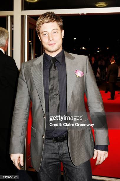 Singer Duncan James arrives at the charity gala screening of "The Devil Wears Prada" at Odeon West End on September 21, 2006 in London, England.