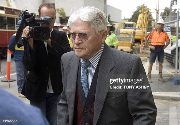 Alleged WWII war criminal Charles Zentai leaves the Perth Magistrate's Court after an appearance to fight against extradition proceedings instigated...