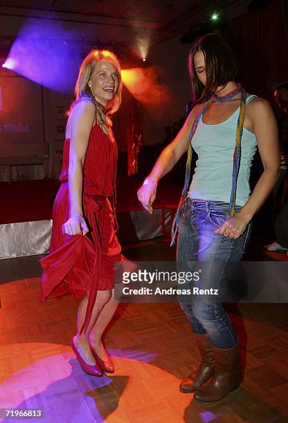 Actress Finja Martens and Sandra S. Leonhard attend the Music Meets Media event at the Esplanade Hotel on September 21, 2006 in Berlin, Germany