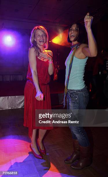 Actress Finja Martens and Sandra S. Leonhard attend the Music Meets Media event at the Esplanade Hotel on September 21, 2006 in Berlin, Germany