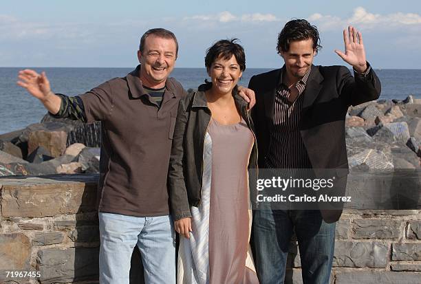 Actor Juan Diego, actress Cristina Plazas and actor Juan Diego Botto attend a photocall for "Vete de Mi" during the second day of 54th San Sebastian...