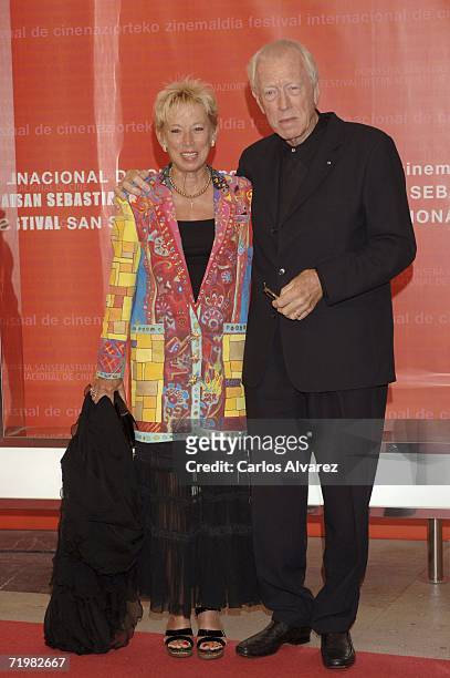 Actor Max Von Sydow and his wife Catherine arrives at the Kursaal Palace during day 4 of 54th San Sebastian Film Festival on September 24, 2006 in...