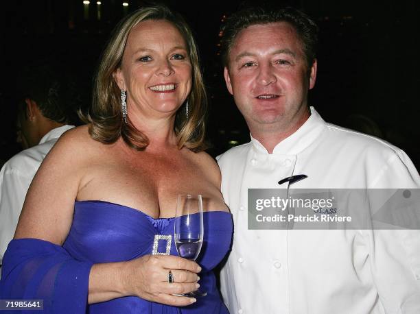 Food writer and TV cook Lyndey Milan and chef Luke Mangan attend the Vin De Champagne Awards at the Glass Brasserie, Sydney Hilton on September 25,...