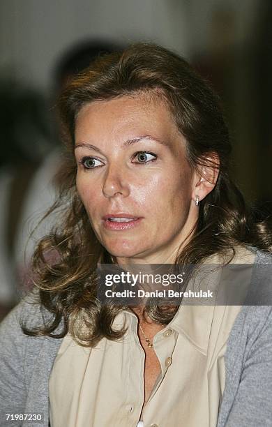 Alison McGinley, wife of Paul McGinley, arrives at Heathrow airport on September 25, 2006 in London, England.