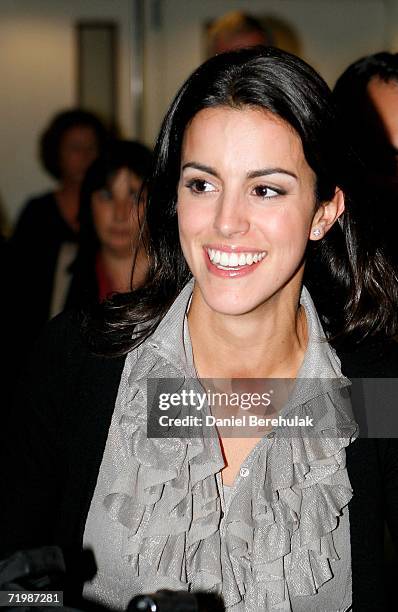 Diane Antonopoulos, Luke Donald's fiancee, arrives at Heathrow airport on September 25, 2006 in London, England.