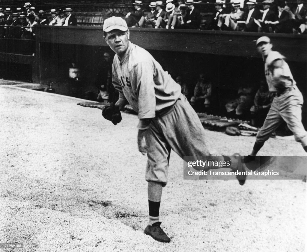 Babe Ruth Warming Up 1919
