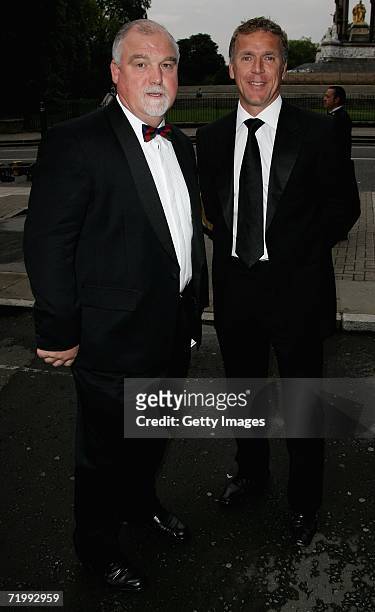 Mike Gatting and Alec Stuart arrive at the Professional Cricketers Association Awards Dinner held at The Royal Albert Hall on September 25, 2006 in...