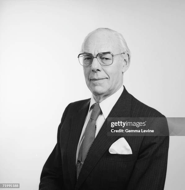 Denis Thatcher , British businessman and husband of British Prime Minister Margaret Thatcher, circa 1985.