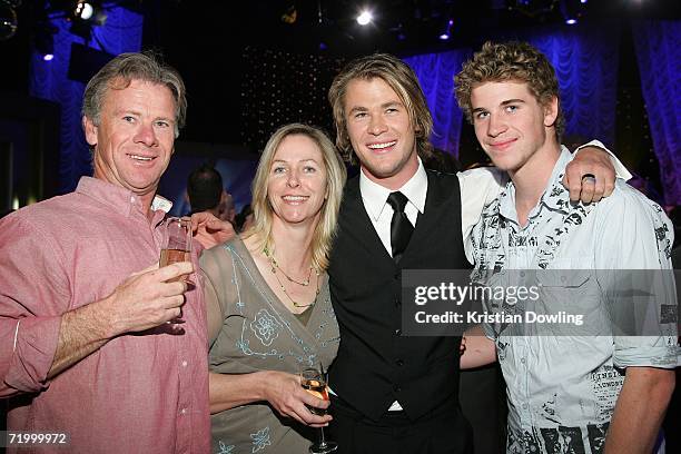 Craig Hemsworth, Leonie Hemsworth, Chris Hemsworth and Liam Hemsworth attend the Dancing With The Stars after show drinks party, following the first...