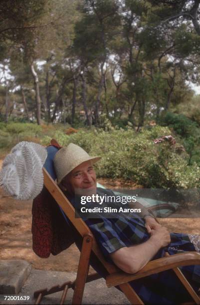 Artist Marc Chagall at Cap Eden Roc in the south of France, August 1976.