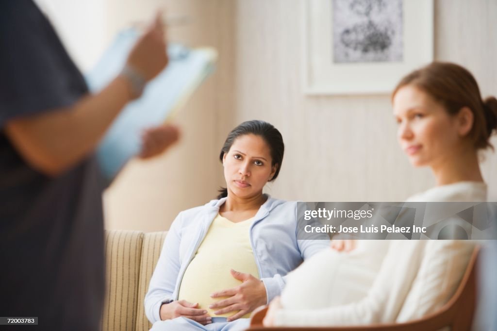 Pregnant women in waiting room