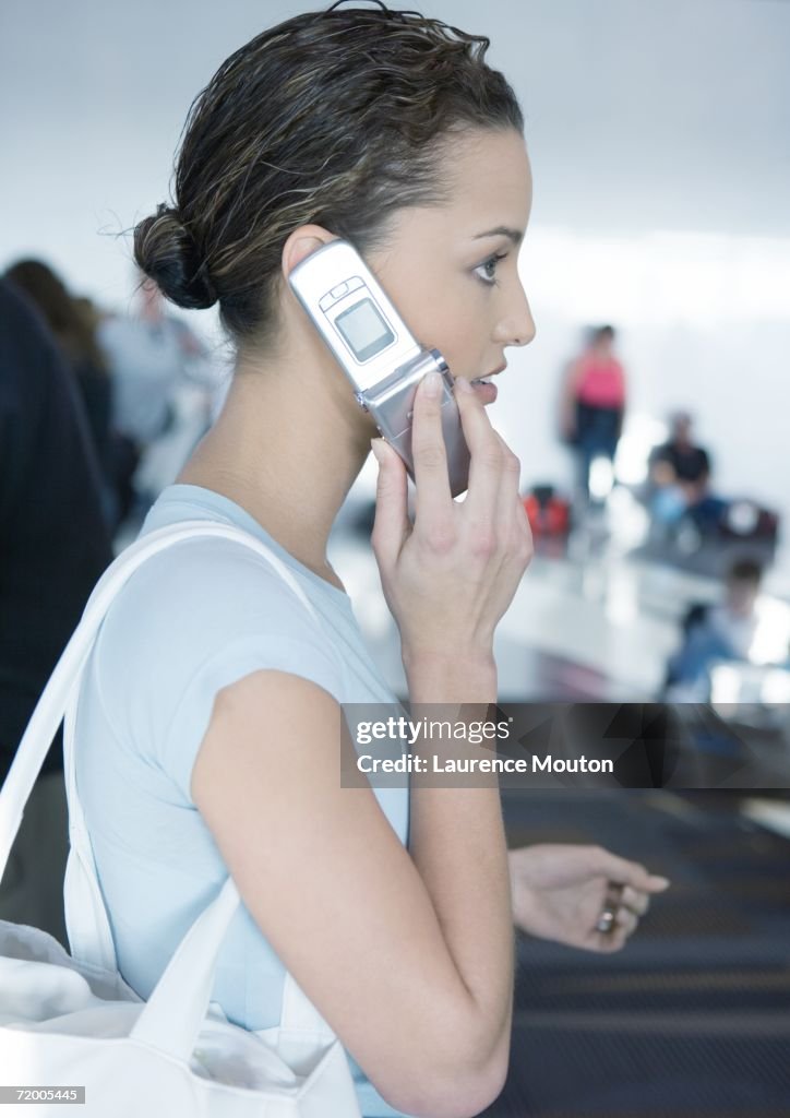 Woman Using Cell Phone Side View High-Res Stock Photo - Getty Images