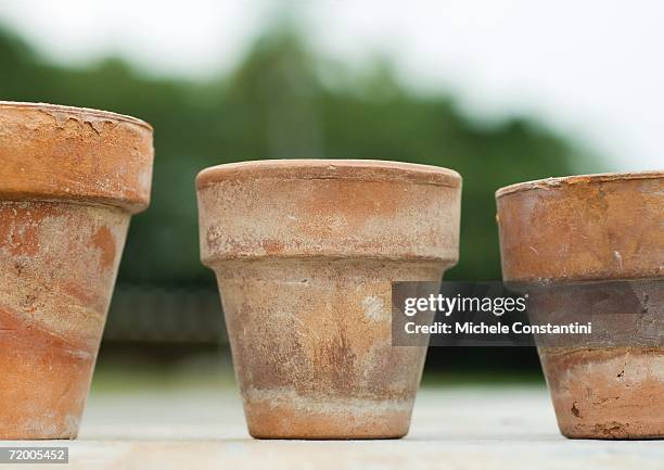 three terracotta pots - テラコッタ ストックフォトと画像