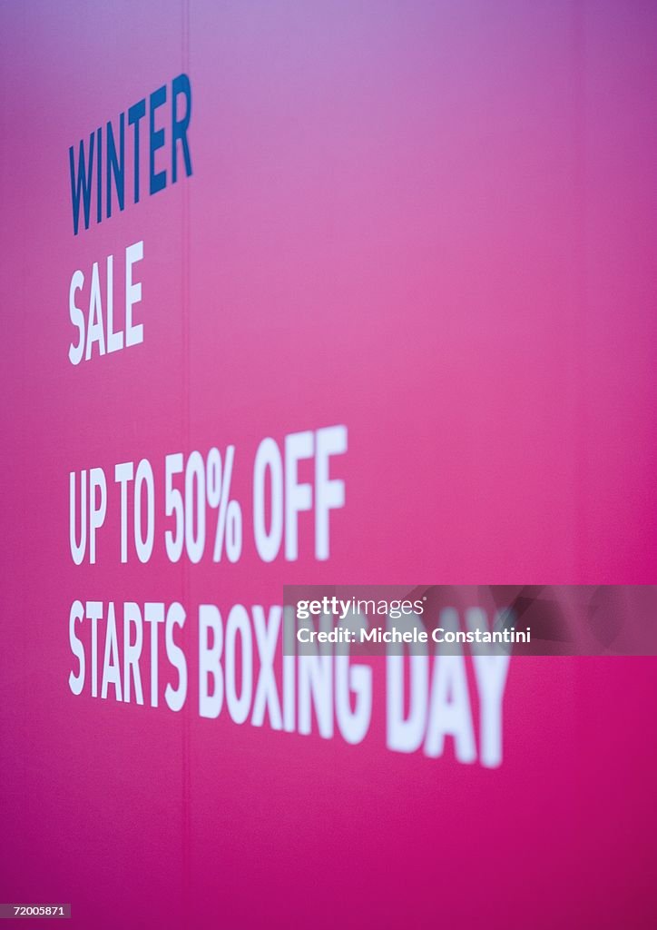 Poster announcing winter sale